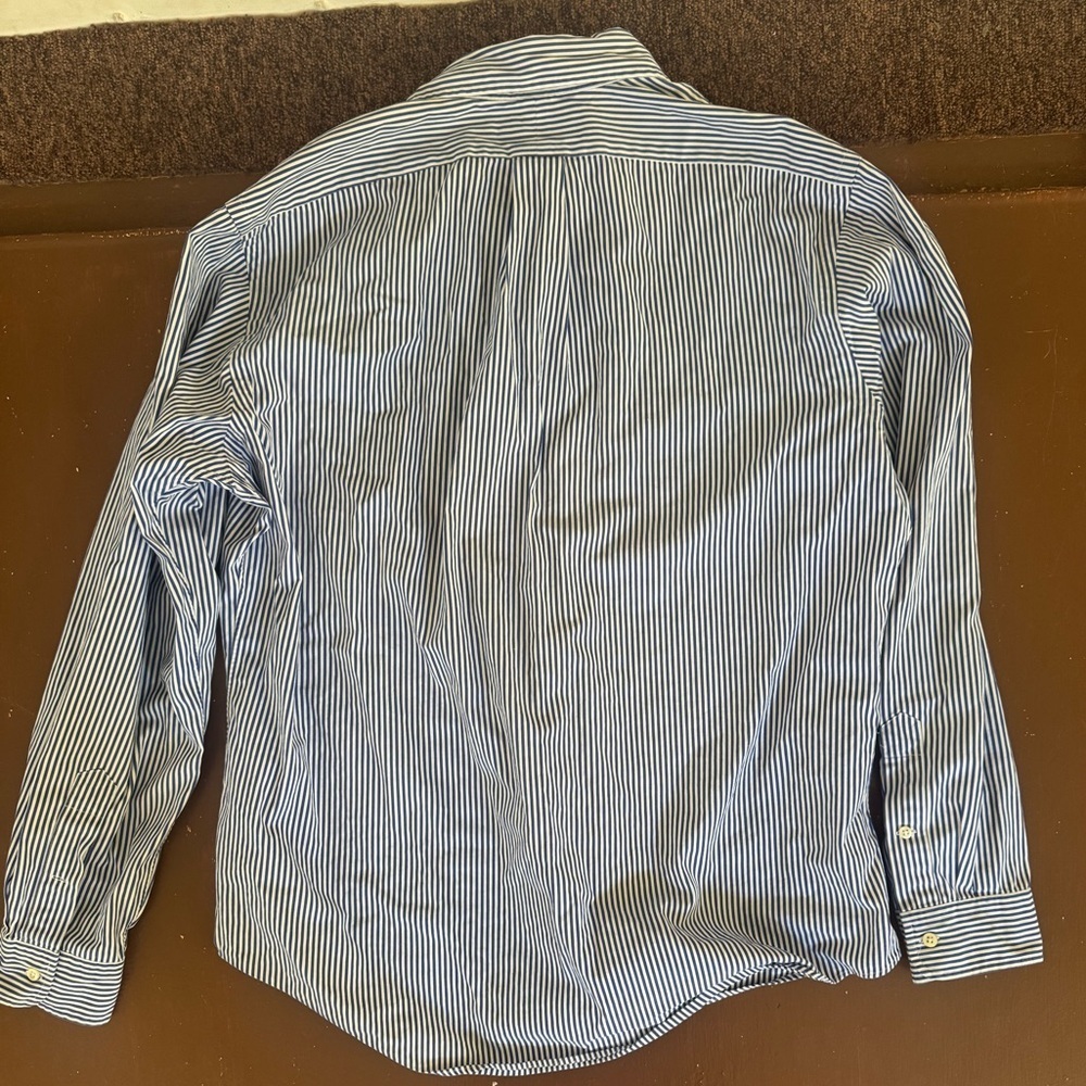 Ralph Lauren Blue and White Striped Button Down Shirt - Men’s XL - Picture 2 of 8